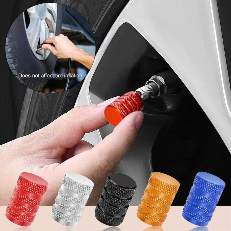 Aluminum Tire Valve Stem Caps, 4 Pcs Anti-Rust & Corrosion-Resistant Caps, Anodized Aluminum Alloy, Universal Fit for Car Truck Bike SUV (Silvery) - Image 2